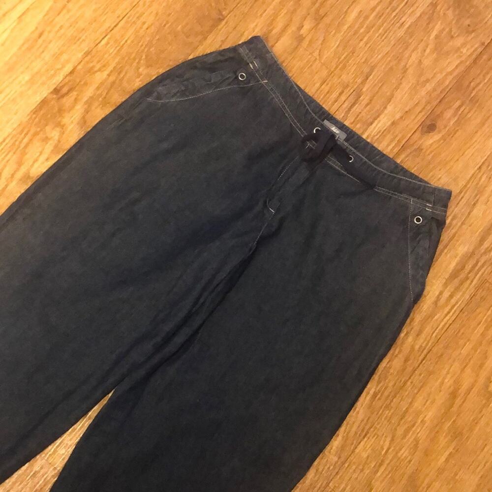 J. Jill Blue Tie Front Denim Trouser Pant Jeans Size 6P (Petite 6)